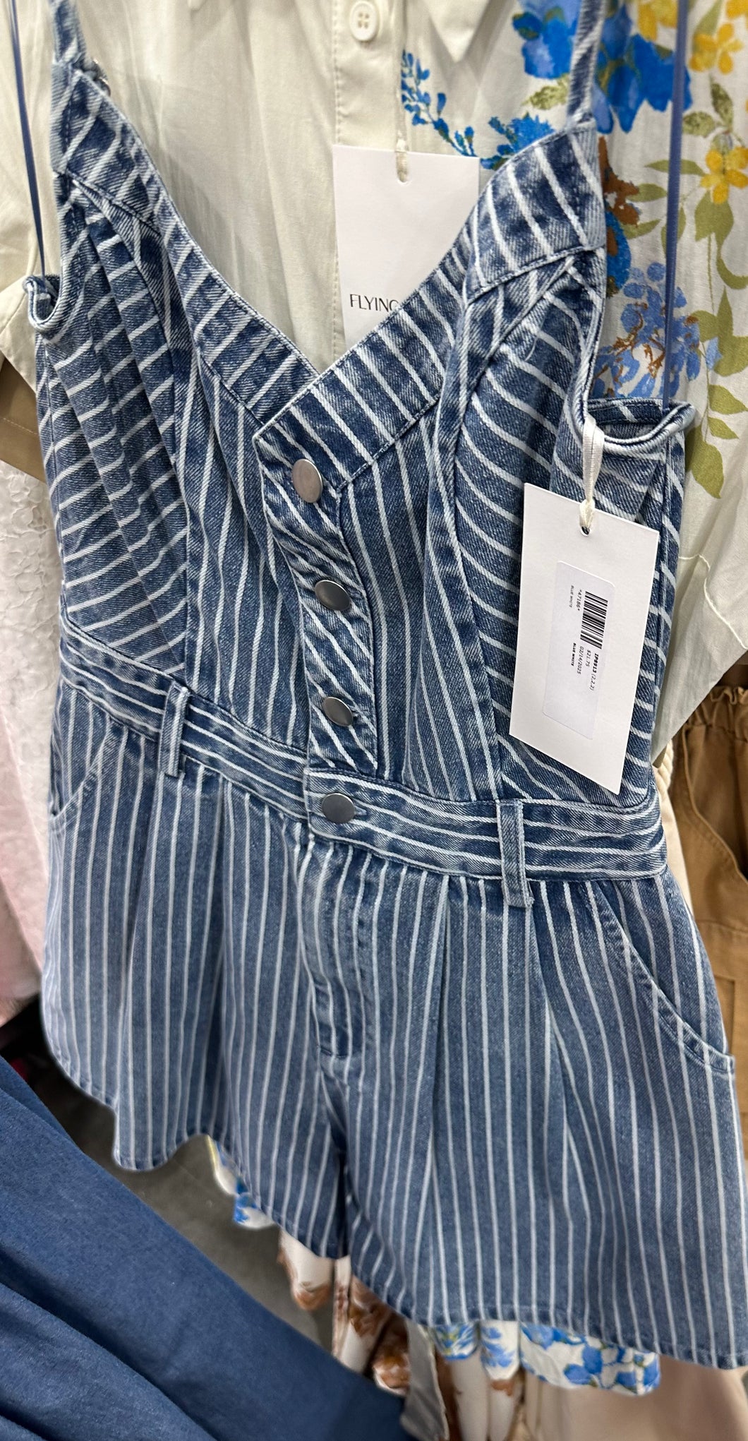 Striped Denim Romper