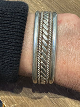 Load image into Gallery viewer, Vintage Sterling Silver Rope Cuff
