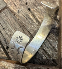 Load image into Gallery viewer, Vintage sterling silver hand stamped cuff
