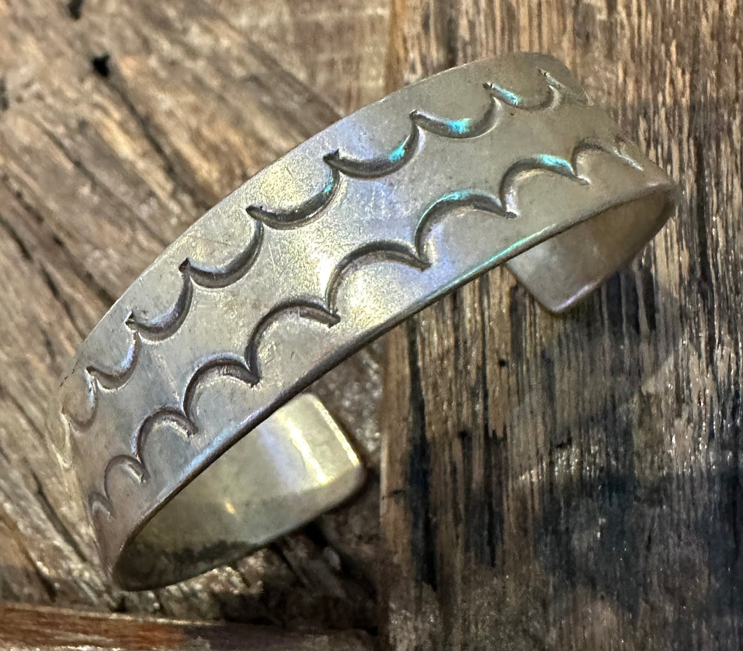 Vintage sterling silver hand stamped cuff