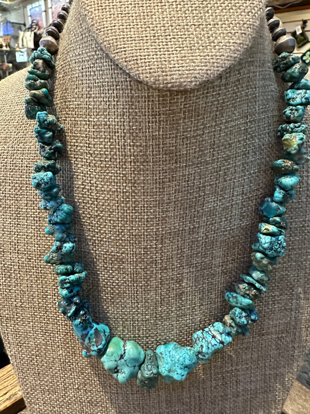 Vintage Navajo Pearl Turquoise Necklace