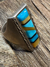 Load image into Gallery viewer, Zuni Turquoise &amp; Mother of Pearl Ring

