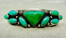 Load image into Gallery viewer, Old Pawn Turquoise Cabochons and Twisted Rope Cuff Bracelet
