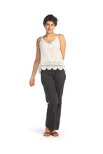 Load image into Gallery viewer, Embroidered Cami with Lace Trim
