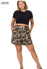 Load image into Gallery viewer, PLUS BRUSHED DTY CAMOUFLAGE DRAWSTRING SHORTS
