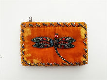 Load image into Gallery viewer, Rectangular Velvet Coin Purse- DragonFly
