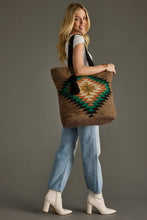 Load image into Gallery viewer, Brown &amp; Multicolored Western Tote
