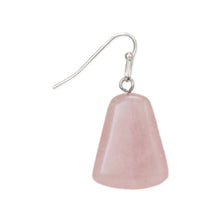 Load image into Gallery viewer, Rose Quartz Rectangle Drop Earrings
