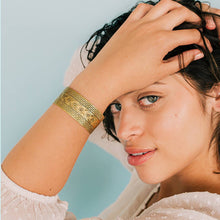 Load image into Gallery viewer, Gold Garden Party Cuff Bracelet
