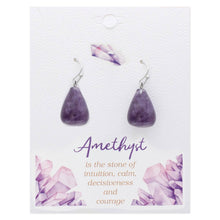 Load image into Gallery viewer, Just a Drop Amethyst Stone Teardrop Earrings
