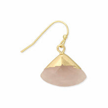 Load image into Gallery viewer, Gold Dipped Luxury Rose Quartz Earrings
