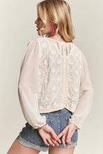 Load image into Gallery viewer, EMBROIDERED BUTTON DOWN WOVEN BLOUSE
