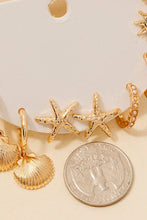 Load image into Gallery viewer, Pearl Sea Life And Sun Earrings Set
