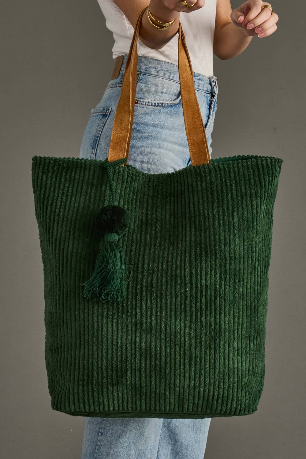 Dk. Green Corduroy Tote