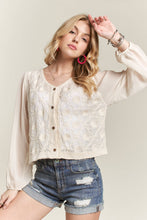 Load image into Gallery viewer, EMBROIDERED BUTTON DOWN WOVEN BLOUSE
