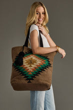 Load image into Gallery viewer, Brown &amp; Multicolored Western Tote
