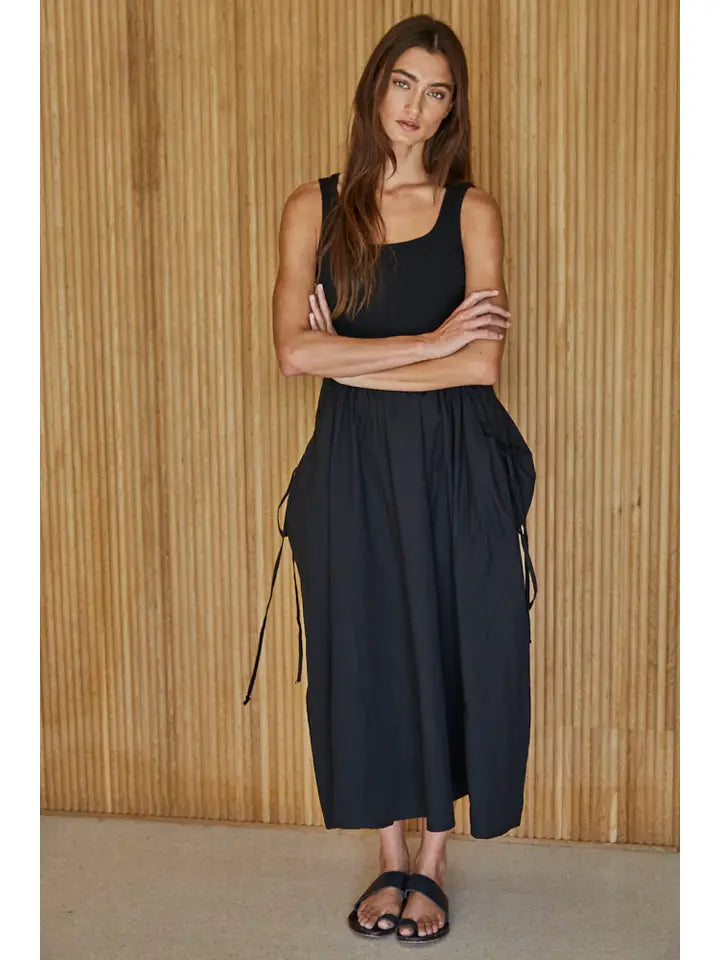 Woven 100% Cotton Poplin Skirt Bodice Midi