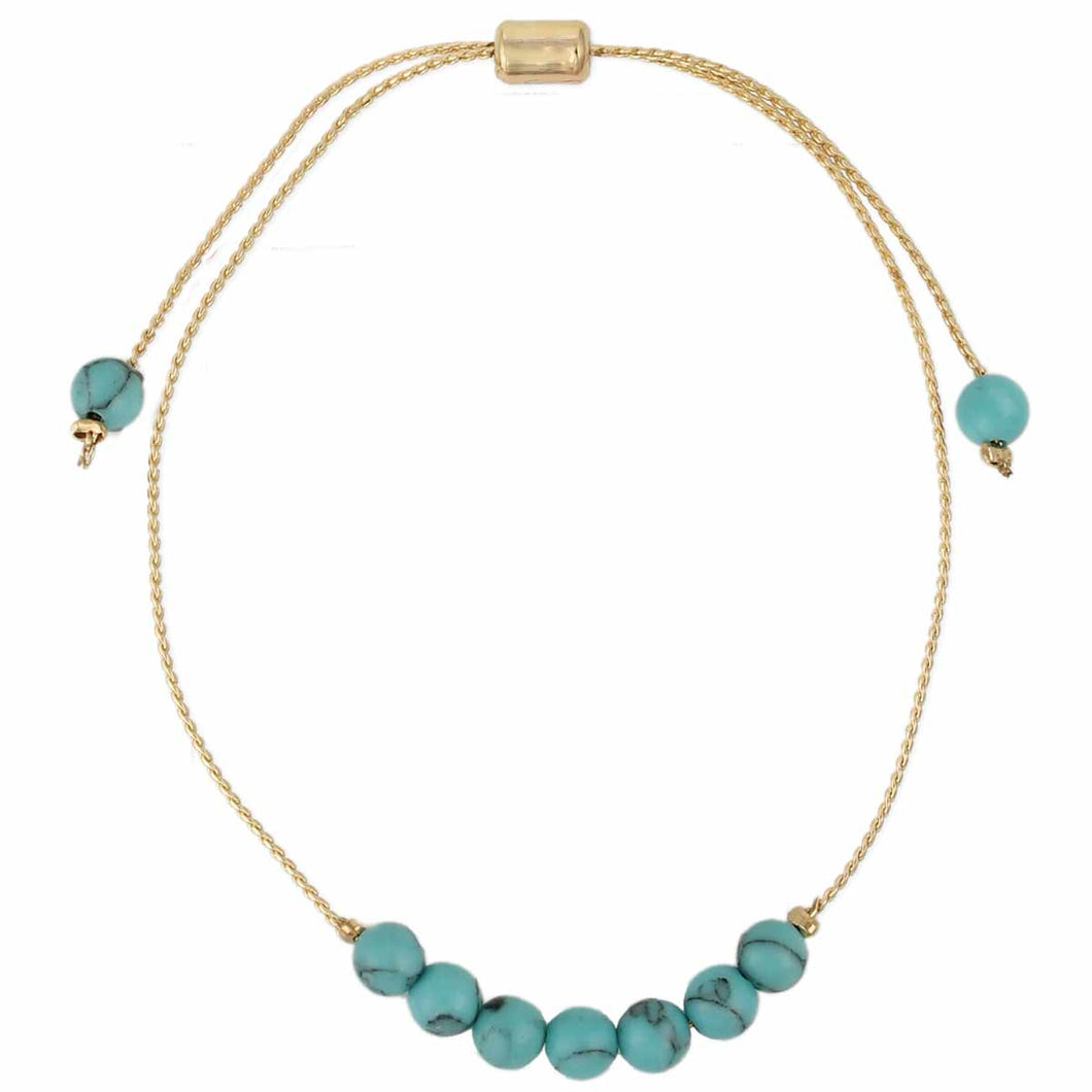 Turquoise Bead Pull Bracelet