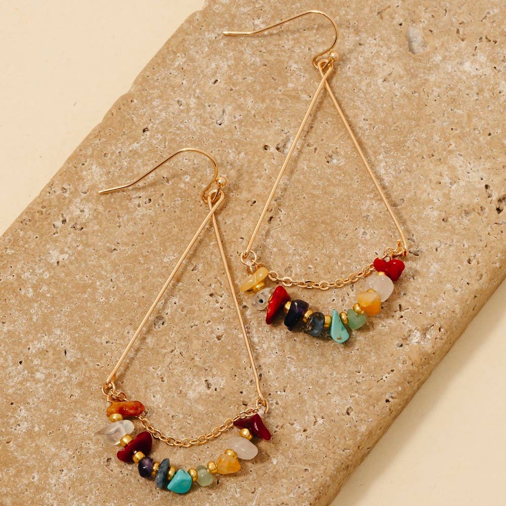 Chip Stone Dangle Earrings