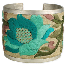 Load image into Gallery viewer, Turquoise Flower Embroidered Elegance Cuff Bracelet
