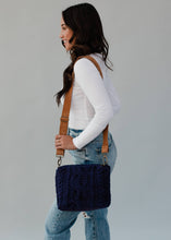 Load image into Gallery viewer, Navy Cable Knit Crossbody
