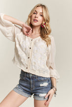 Load image into Gallery viewer, EMBROIDERED BUTTON DOWN WOVEN BLOUSE
