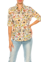 Load image into Gallery viewer, Ivory Floral Paisley Button Down Shirt
