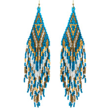 Load image into Gallery viewer, Native Style Beaded Waterfall Drop Dangle Hook Earrings
