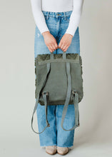 Load image into Gallery viewer, Forest Green Diamond Pattern Backpack
