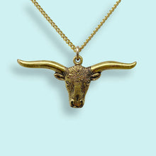Load image into Gallery viewer, Longhorn on Gold Chain Necklace: 18 Inch

