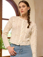 Load image into Gallery viewer, White Cardigan with Bow Embellishments

