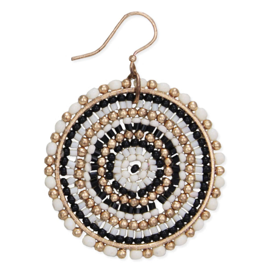 Boho Beaded Round Earrings