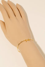 Load image into Gallery viewer, Gold Dipped Ribbon Bow Charm Chain Bracelet
