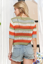 Load image into Gallery viewer, STRIPED 3/4 SLEEVES SWEATER TOP
