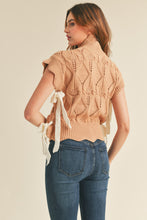 Load image into Gallery viewer, Contrast Tie Cable Knit Sweater
