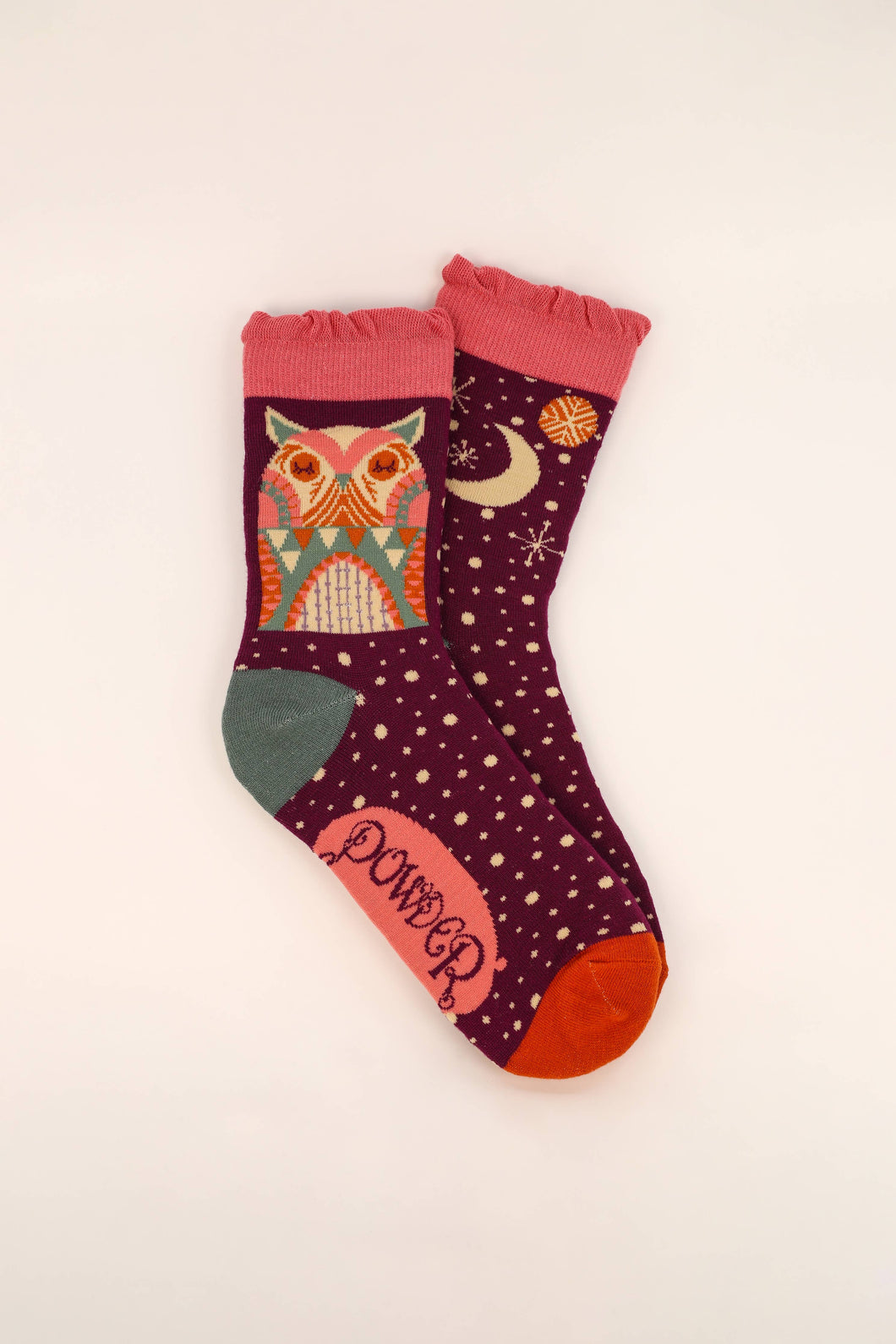 Owl by Moonlight Ankle Socks - Grape