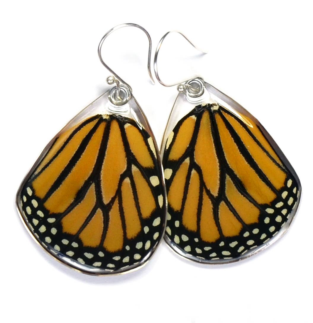 0170 Butterfly Earrings, Monarch, bottom wings
