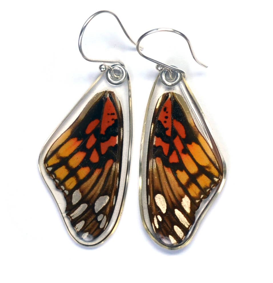 0210 Butterfly Earrings, Mexican Silverspot Butterfly, top