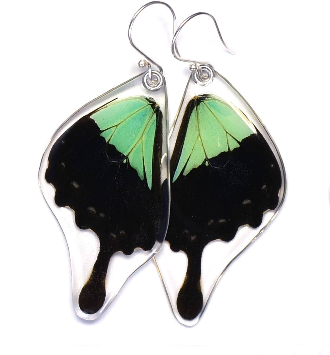 0275 Butterfly Earrings, Apple Green Swallowtail, bottom