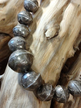 Load image into Gallery viewer, Graduated Navajo Pearl Necklace with hand stamped beads
