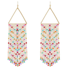 Load image into Gallery viewer, TRIANGLE BEADED DANGLE EARRING
