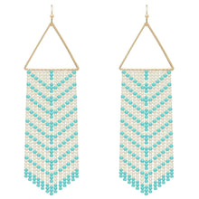 Load image into Gallery viewer, TRIANGLE BEADED DANGLE EARRING
