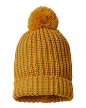 Load image into Gallery viewer, Chunky Cable with Cuff &amp; Pom Beanie
