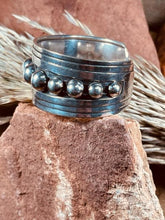 Load image into Gallery viewer, Sterling Silver Cuff bracelet with Raised silver Balls.
