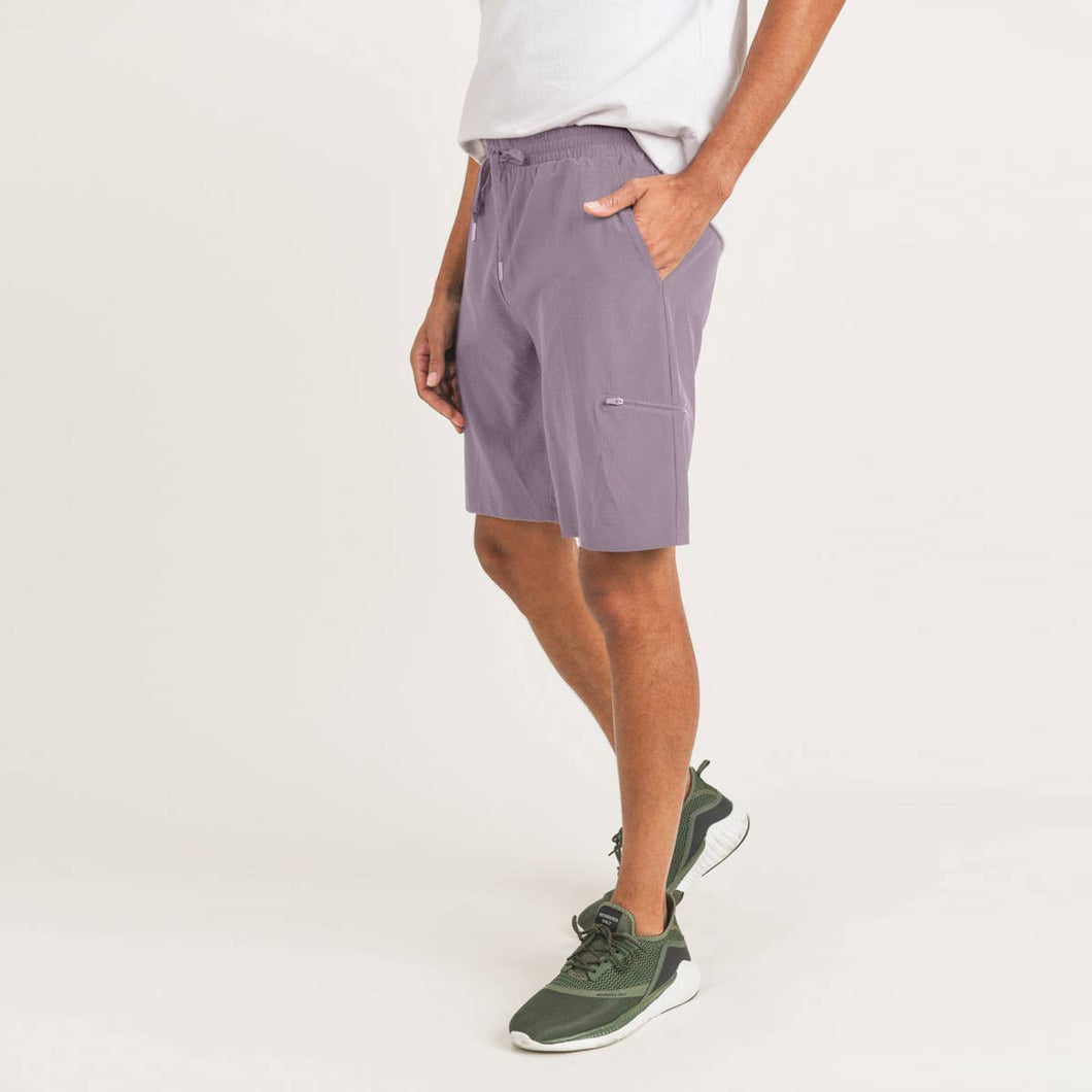 MEN - Active Drawstring Shorts with Zippered Pouch