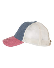 Load image into Gallery viewer, Trucker Cap - Navy/Cardinal/Stone-Dyed
