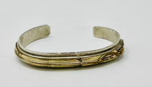 Load image into Gallery viewer, Silver Cuff with gold arrow and rope
