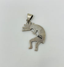 Load image into Gallery viewer, Sterling Silver Kokopelli Pendant with Coral Inlay
