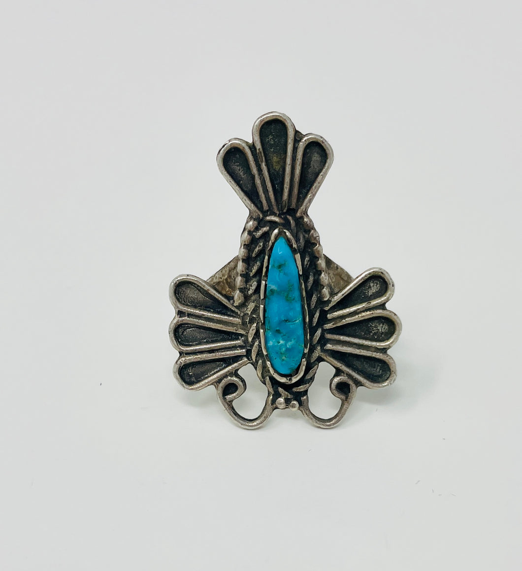 Navajo Ring with Turquoise Cabochon