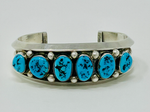 Load image into Gallery viewer, Silver Cuff with 6 Turquoise Stones
